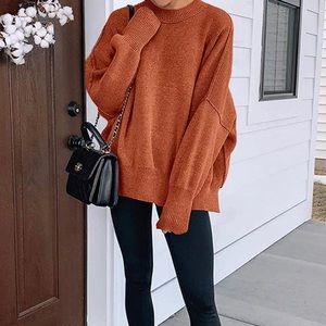 Abercrombie Crew Neck Sweater- Rust- size XS